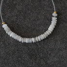 4mm Rare Albite Beads Faceted Rondelle Slices Genuine 2" White Gemstone Beads for DIY Jewelry Making Crafter Gift