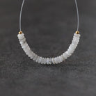 4mm Rare Albite Beads Faceted Rondelle Slices Genuine 2" White Gemstone Beads for DIY Jewelry Making Crafter Gift