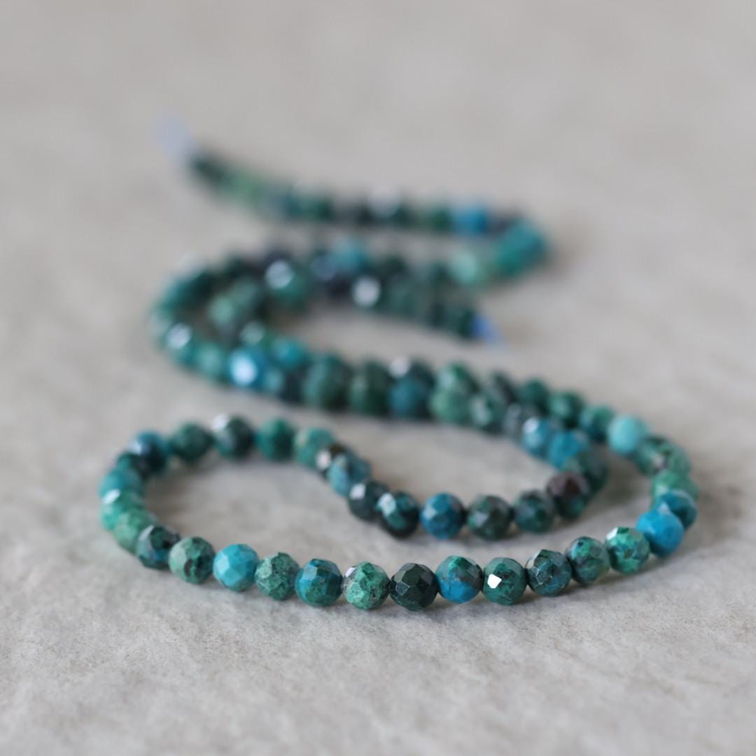 4mm Malacholla Beads – Faceted Round Natural Gemstone - 10 pcs