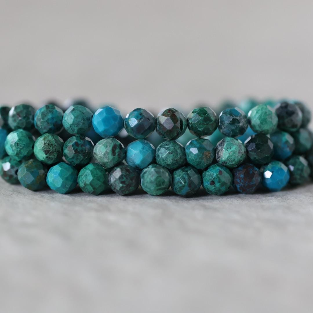 4mm Malacholla Beads – Faceted Round Natural Gemstone - 10 pcs