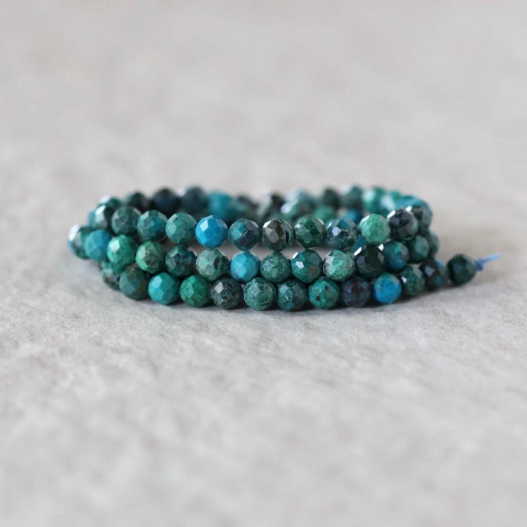 4mm Malacholla Beads – Faceted Round Natural Gemstone - 10 pcs