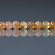 4mm Rare Orange Botswana Agate Beads - Smooth Round Natural Gemstone 15
