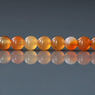 4mm Rare Orange Botswana Agate Beads - Smooth Round Natural Gemstone 15" Strand