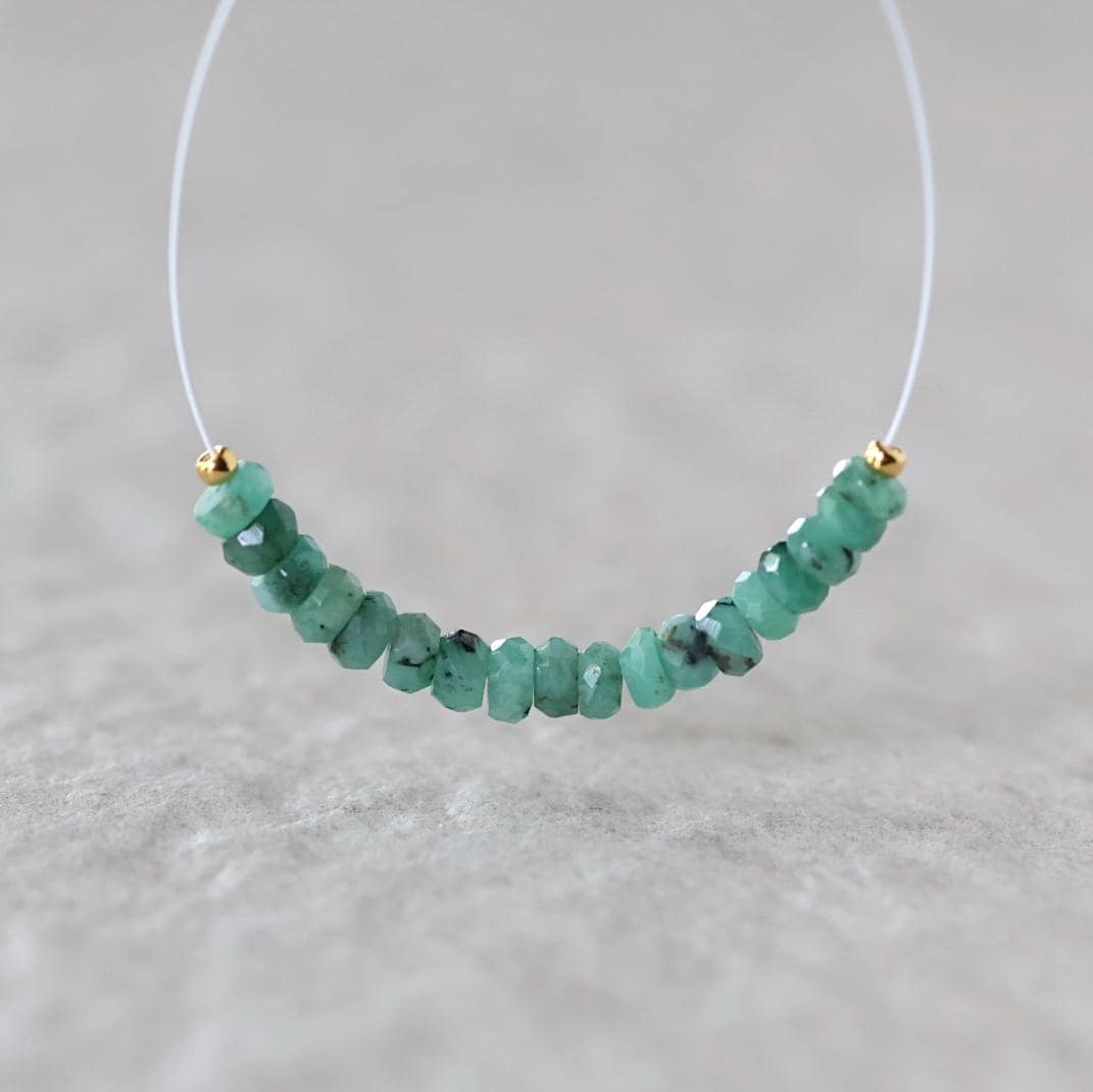 4mm Raw Emerald Beads Hand Faceted Rondelle Natural Green Gemstone for DIY Jewelry Making Earrings Supplies