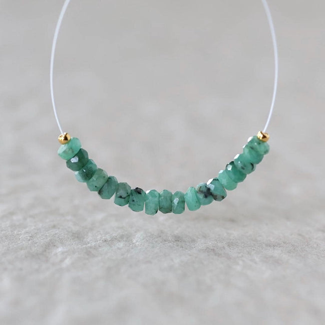 4mm Raw Emerald Beads Hand Faceted Rondelle Natural Green Gemstone for DIY Jewelry Making Earrings Supplies
