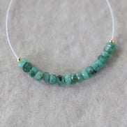 4mm Raw Emerald Beads Hand Faceted Rondelle Natural Green Gemstone for DIY Jewelry Making Earrings Supplies