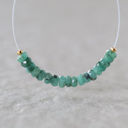 4mm Raw Emerald Beads Hand Faceted Rondelle Natural Green Gemstone for DIY Jewelry Making Earrings Supplies