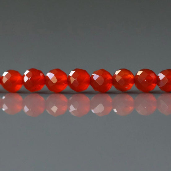 4mm Red Agate Faceted Beads 15" Genuine Red Agate Gemstone Beads Jewelry Making Beading Craft Gift Self-Love Abundance
