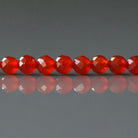 4mm Red Agate Beads - Faceted Round Natural Gemstone 15" Strand