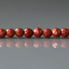 4mm Red Jasper Beads - Faceted Round Natural Gemstone 15" Strand