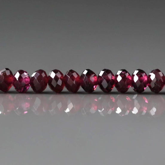 4mm AAA Rhodolite Garnet Beads Faceted Rondelle Beads 15" Natural Purple Garnet Gemstone Beads Beading Crafter Gift January Birthstone