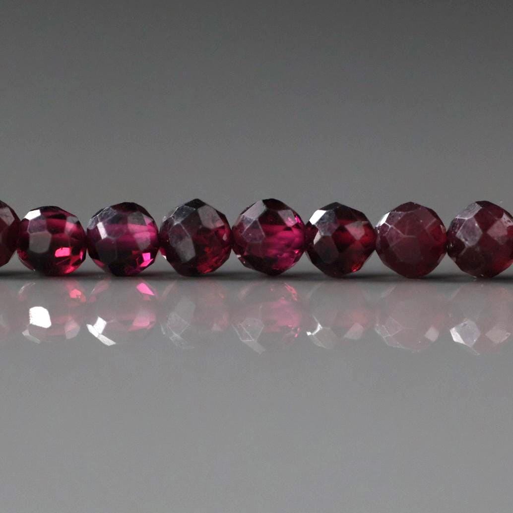 4mm AAA Rhodolite Garnet Beads Faceted Beads 15" Natural Purple Garnet Gemstone Beads Beading Crafter Gift January Birthstone