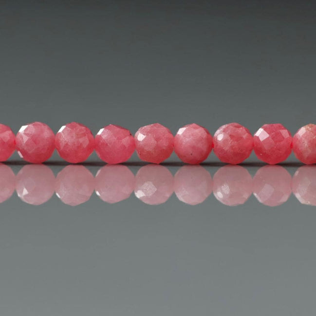 4mm AAA Rhodonite Beads Faceted 15" Pink Genuine Gemstone Beads for Jewelry Making Beading Craft Gift Beads Self-Love Abundance
