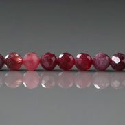 4mm Pink Rubellite Beads Pink Tourmaline Faceted Beads Crystal 15