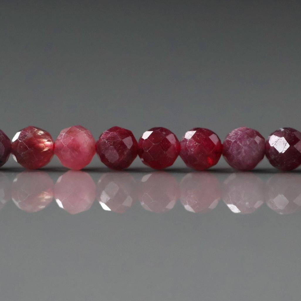 4mm Pink Rubellite Beads Pink Tourmaline Faceted Beads Crystal 15" Sparkly Gemstone Beads for Jewelry Making Beading Gift October Birthstone