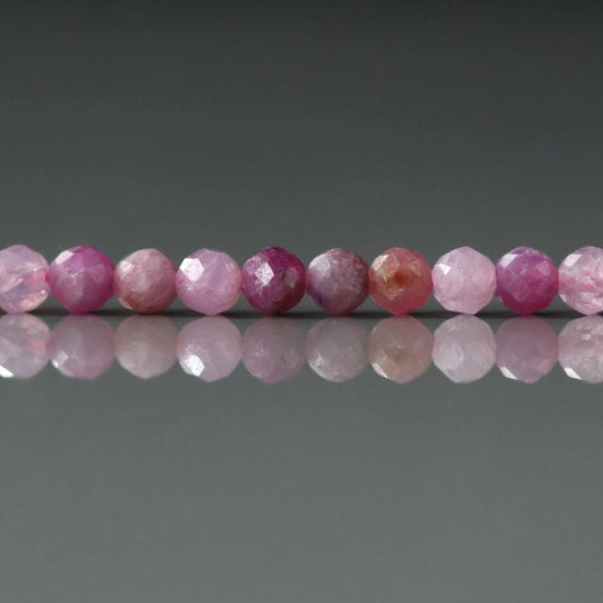 4mm Natural Ruby Beads Faceted Beads 15" Natural Pink Ruby Purple Gemstone Beads Crystal Beading Crafter Gift July Birthstone DIY Jewelry