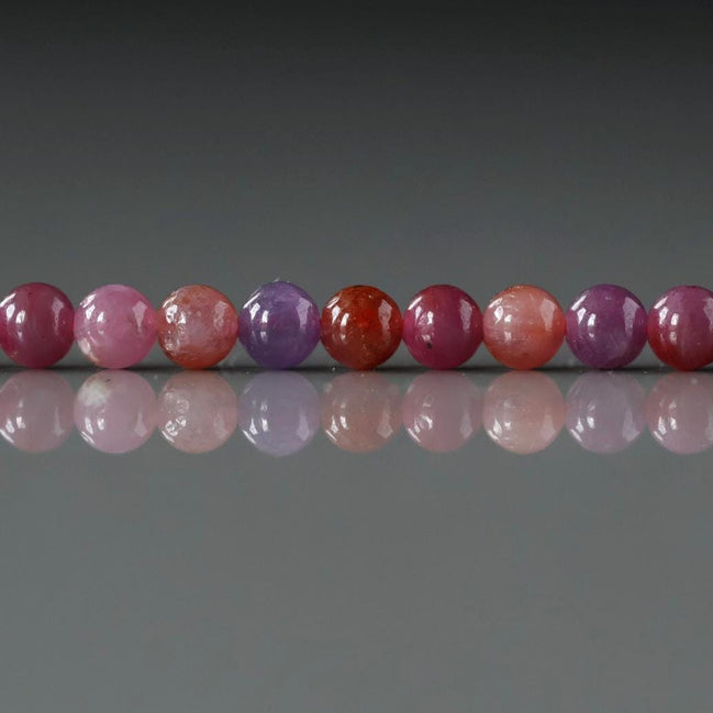 4mm AAA Ruby Beads Smooth 15" Natural Pink Ruby Purple Smooth Beads Gemstone Beads Crystal Beading Crafter Gift July Birthstone DIY Jewelry