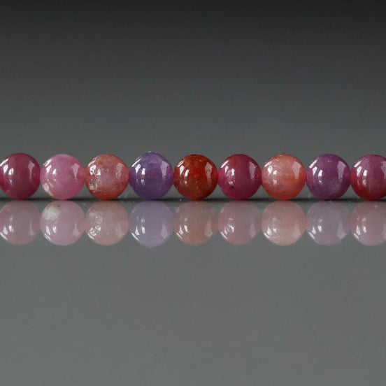 4mm AAA Ruby Beads Smooth 15" Natural Pink Ruby Purple Smooth Beads Gemstone Beads Crystal Beading Crafter Gift July Birthstone DIY Jewelry