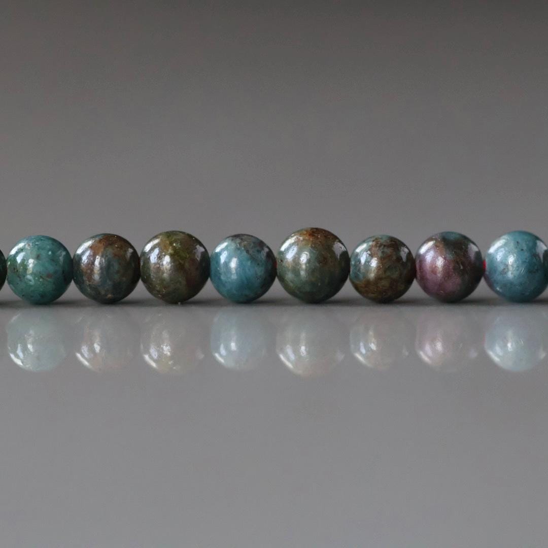 4mm Ruby in Kyanite Beads - Smooth Round Natural Gemstone 15" Strand