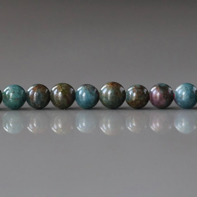 4mm Ruby in Kyanite Beads - Smooth Round Natural Gemstone 15" Strand