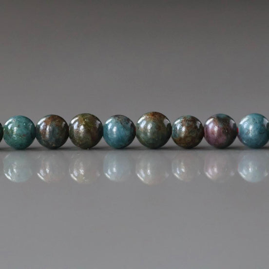 4mm Ruby in Kyanite Beads - Smooth Round Natural Gemstone 15" Strand