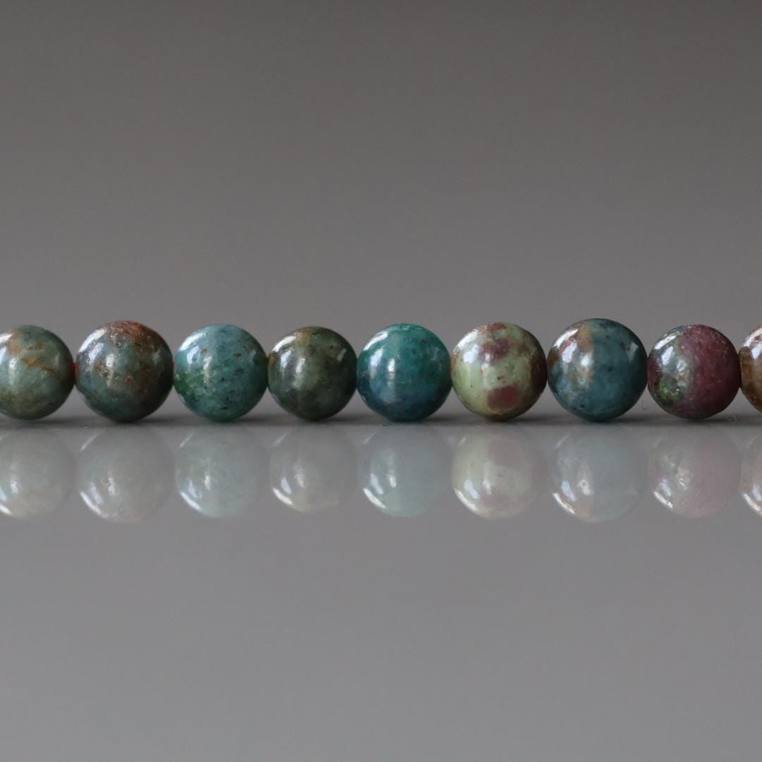 4mm Ruby in Kyanite Beads - Smooth Round Natural Gemstone 15" Strand