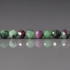 4mm Ruby Zoisite Beads – Faceted Round Natural Gemstone 15" Strand