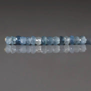 4mm Shaded Santa Maria Aquamarine Beads Hand Faceted Rondelle 15 Pcs Natural Gemstone Beads Jewelry Making DIY March Birthstone