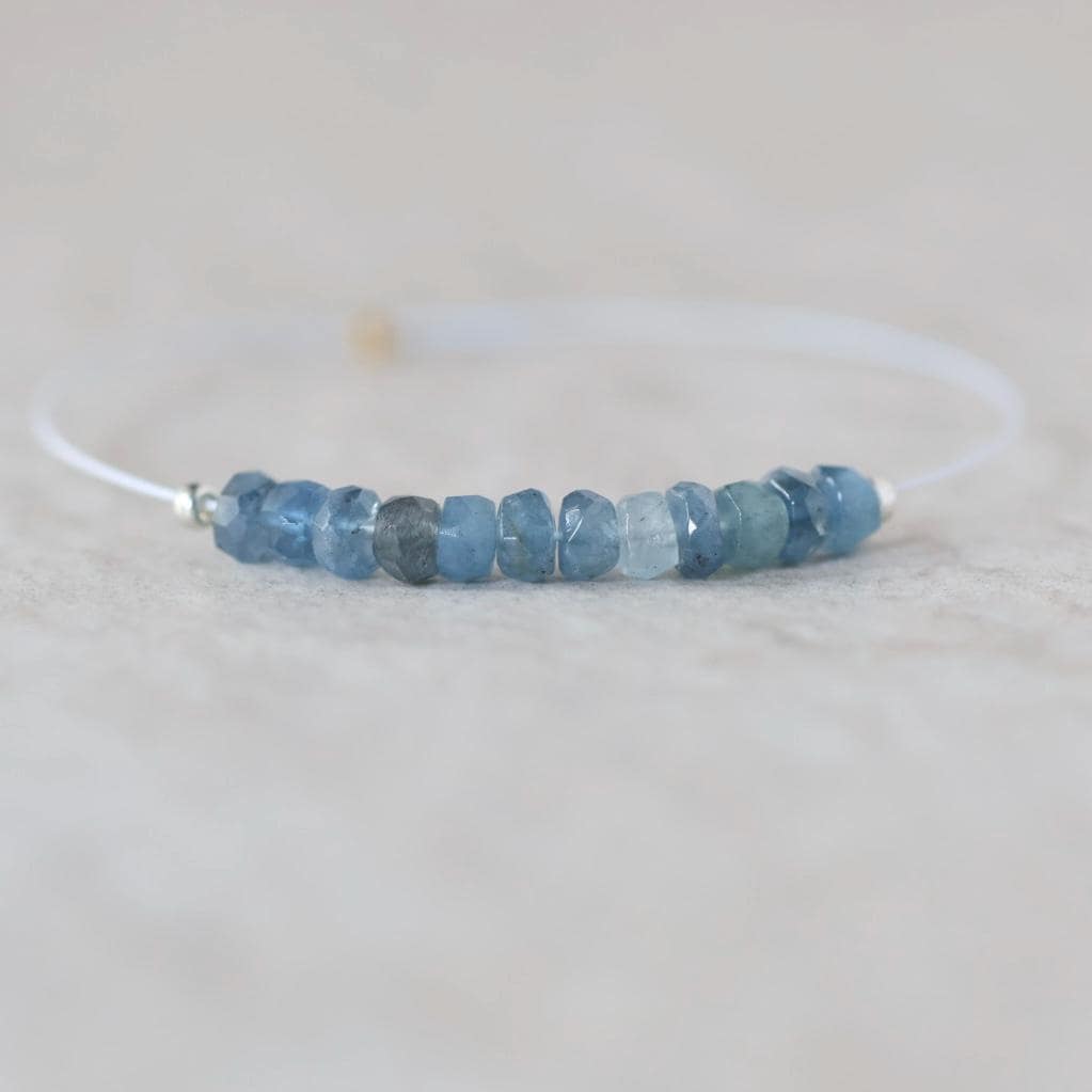 4mm Santa Maria Aquamarine Beads - Faceted Rondelle Natural Gemstone 15 Pcs