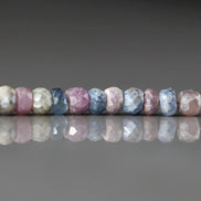 4mm Silverite Coated Multi Sapphire Beads – Faceted Rondelle Natural Gemstone - 20 pcs
