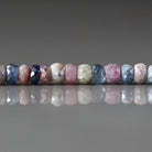 4mm Silverite Coated Multi Sapphire Beads – Faceted Rondelle Natural Gemstone - 20 pcs