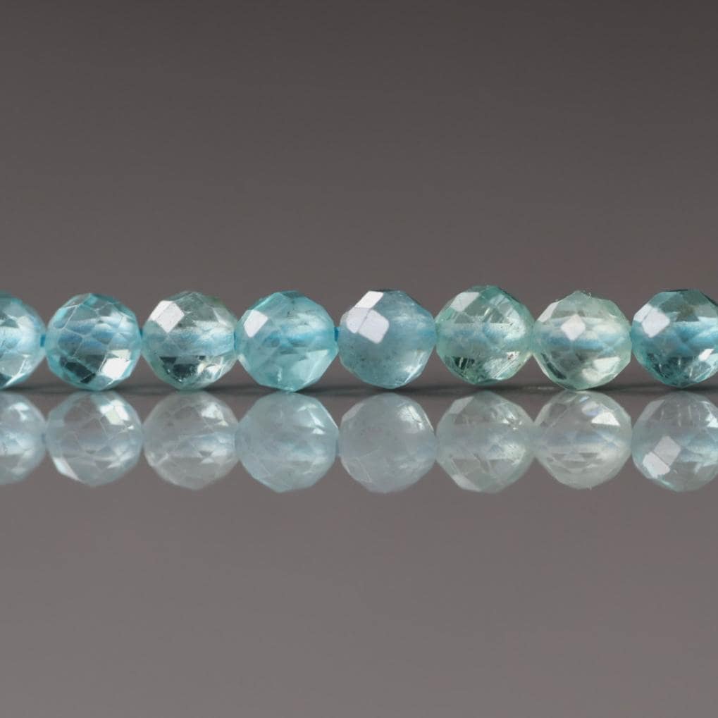 4mm Sky Blue Apatite Faceted Beads 15" Genuine Gemstone Beads for Jewelry Making Beading Craft Gift Beads