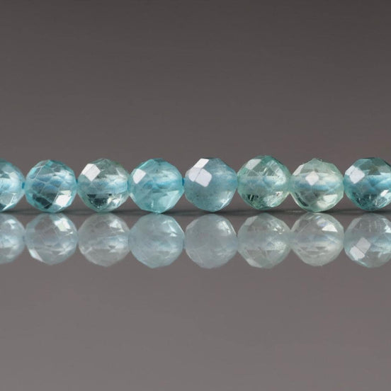 4mm Sky Blue Apatite Faceted Beads 15" Genuine Gemstone Beads for Jewelry Making Beading Craft Gift Beads