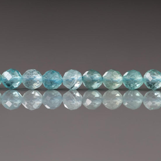 4mm Sky Blue Apatite Faceted Beads 15" Genuine Gemstone Beads for Jewelry Making Beading Craft Gift Beads