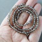 4mm Smoky Quartz Beads - Faceted Round Natural Gemstone 15" Strand