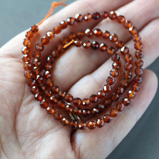 4mm AAA Spessartine Garnet Beads Faceted Beads 15" Natural Orange Spessartite Garnet Gemstone Beads Beading Crafter Gift