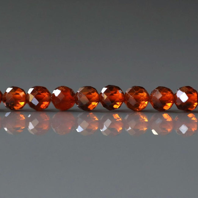 4mm AAA Spessartine Garnet Beads Faceted Beads 15" Natural Orange Spessartite Garnet Gemstone Beads Beading Crafter Gift