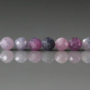 4mm AAA Ruby Sapphire Faceted Beads Sri Lanka Sapphire Genuine Small Beads 12 PCs Gemstone Beads for Jewelry Making September Birthstone