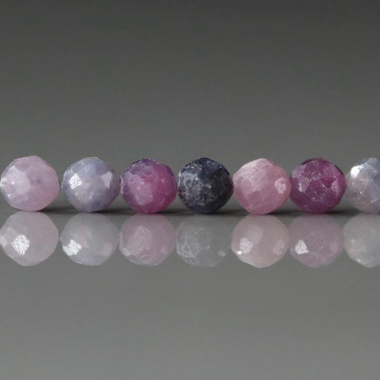 4mm AAA Ruby Sapphire Faceted Beads Sri Lanka Sapphire Genuine Small Beads 12 PCs Gemstone Beads for Jewelry Making September Birthstone