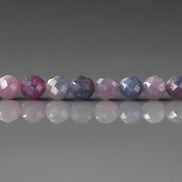 4mm AAA Ruby Sapphire Faceted Beads Sri Lanka Sapphire Genuine Small Beads 12 PCs Gemstone Beads for Jewelry Making September Birthstone