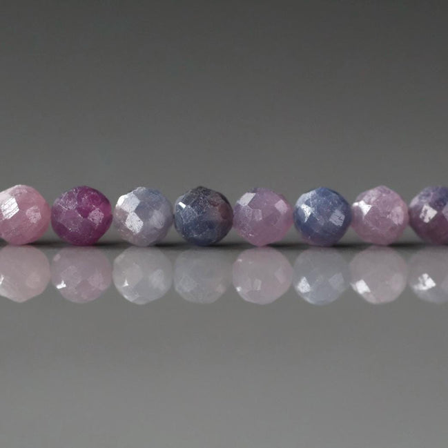 4mm AAA Ruby Sapphire Faceted Beads Sri Lanka Sapphire Genuine Small Beads 12 PCs Gemstone Beads for Jewelry Making September Birthstone