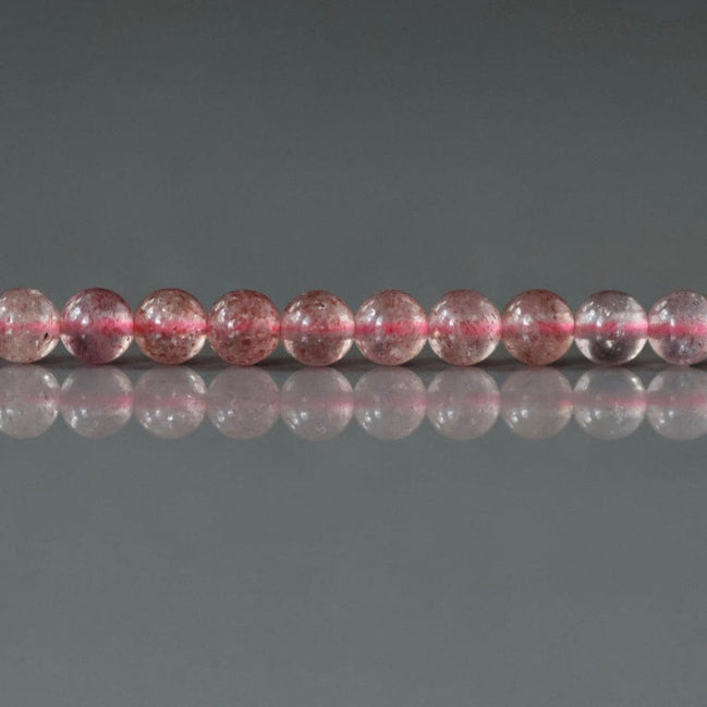 4mm Strawberry Quartz Beads -Smooth Round Natural Gemstone 15"