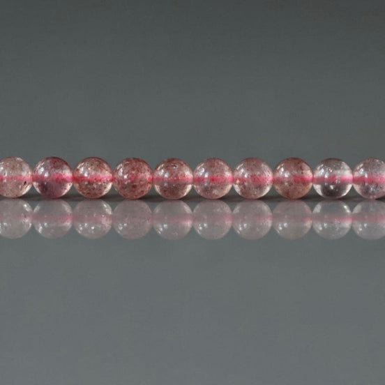 4mm Strawberry Quartz Beads -Smooth Round Natural Gemstone 15"