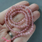 4mm Strawberry Quartz Beads -Smooth Round Natural Gemstone 15"