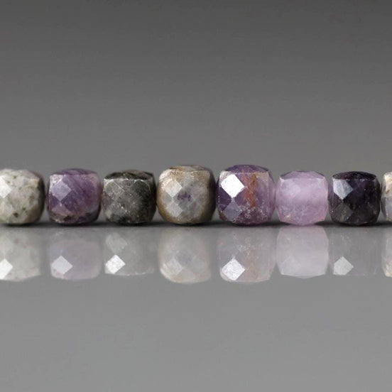 4mm Sugilite Beads – Faceted Cube Natural Gemstone - 10pcs