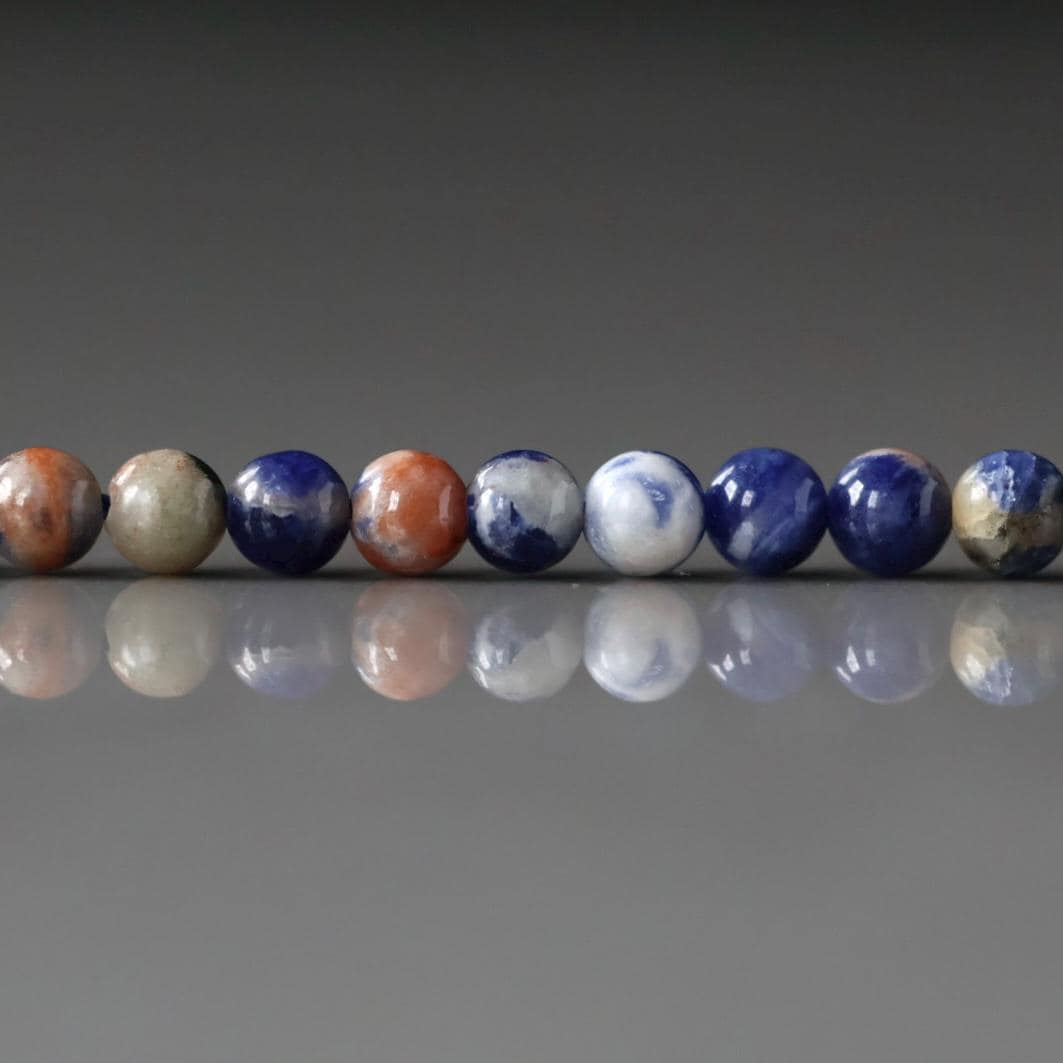 4mm Sunset Sodalite Beads ‚Äì Smooth Round Natural Gemstone 15" Strand