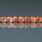 4mm Sunstone Beads - Faceted Round Natural Gemstone 15" Strand
