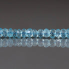 4mm Swiss Blue Topaz Rondelle Beads – Faceted Rondelle Natural Gemstone 6" Strand