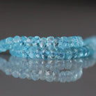 4mm Swiss Blue Topaz Rondelle Beads – Faceted Rondelle Natural Gemstone 6" Strand
