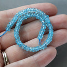 4mm Swiss Blue Topaz Rondelle Beads – Faceted Rondelle Natural Gemstone 6" Strand